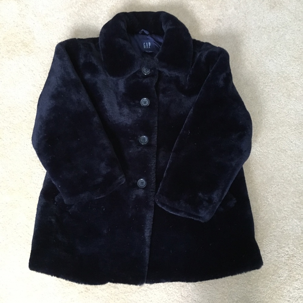 Adorable! GAP kids, navy plush dress coat.